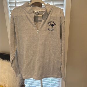 HHI Hilton Head Island Gray Half-Zip Pullover with Embroidery
